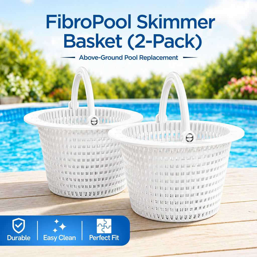 FibroPool Pool Skimmer Basket 2 Pack - Pivot Handle - 6.15 in - Plastic