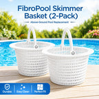 FibroPool Pool Skimmer Basket 2 Pack - Pivot Handle - 6.15 in - Plastic