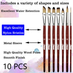 Sdanart Watercolor Brushes Professional，10 PCS Artist Paint Brush Shapes