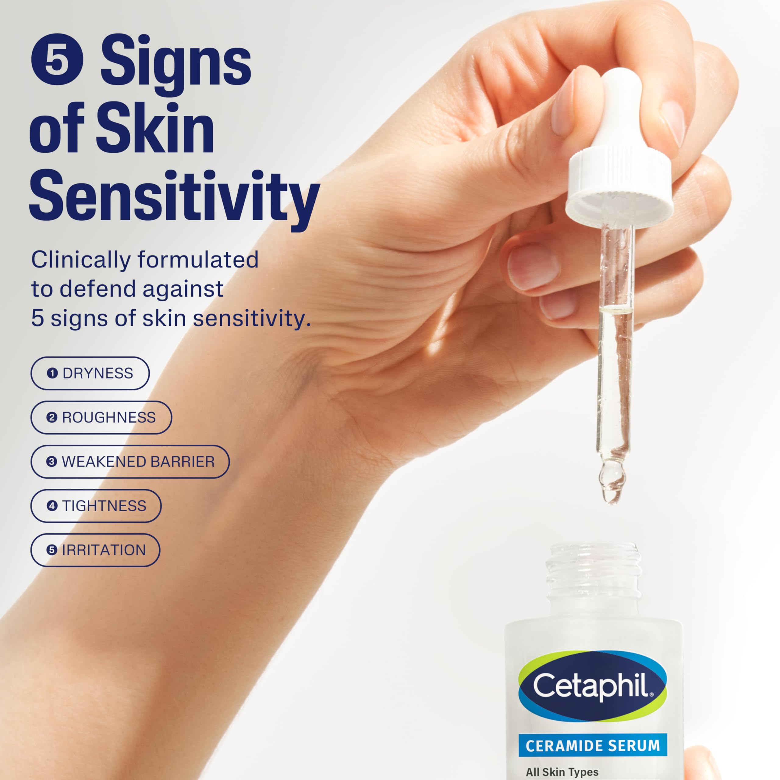 Buy now Cetaphil Ceramide Serum, Hydrates and Restores Skin Barrier, Formulated with Ceramides & Centella Asiatica, Designed for Sensitive Skin, Fragrance Free, Dermatologist Tested, 1oz at indiglob india