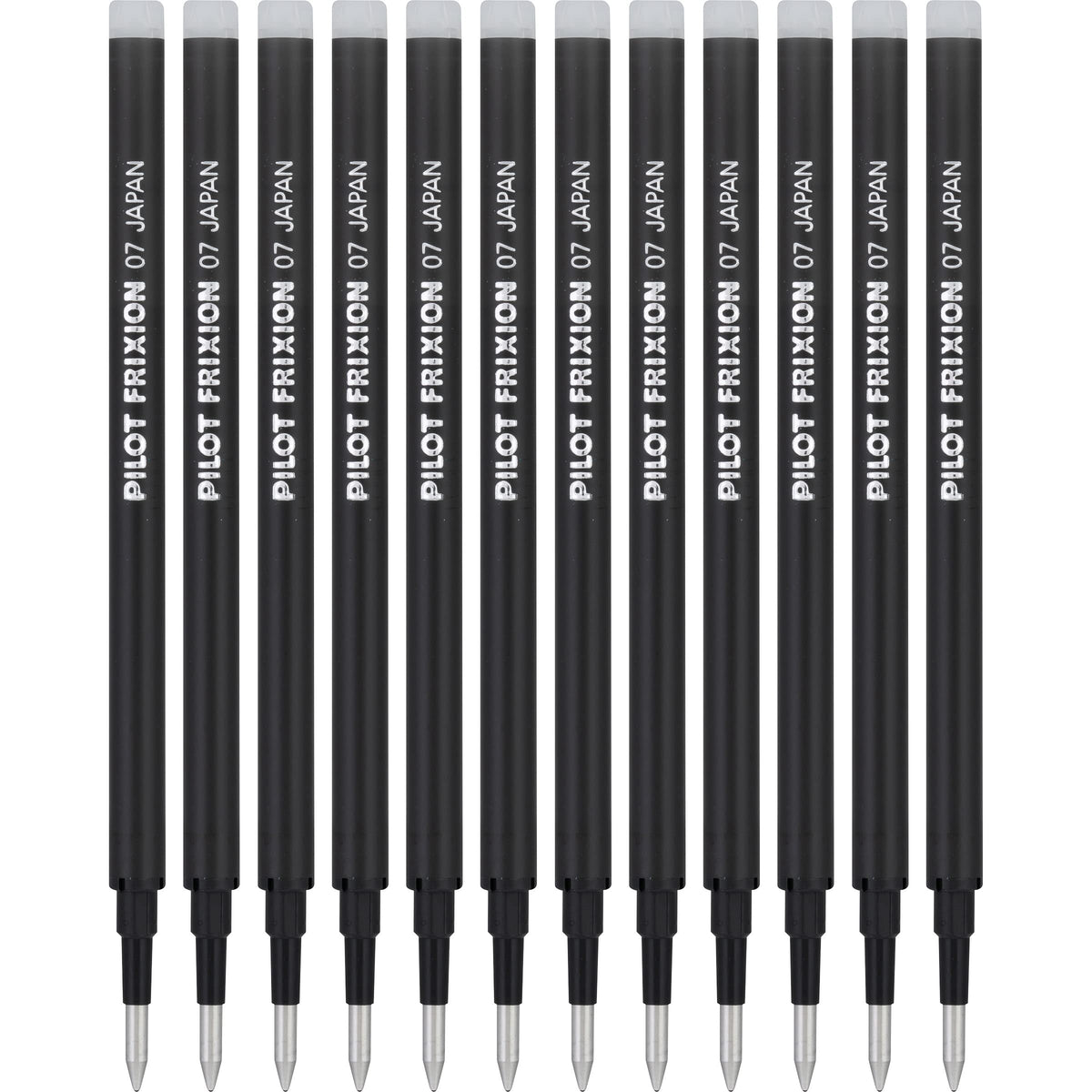 Pilot FriXion Ball Gel Ink Refills for Erasable Pens, 0.7mm, Black 12-Pack