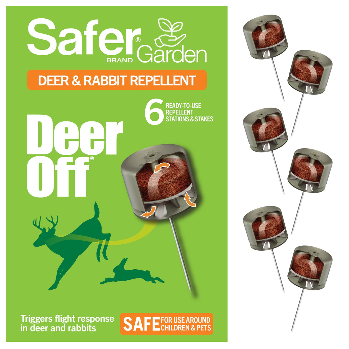 Safer Brand Deer-Off Repellent Stations, 6-Pack, Deer and Rabbit Repellent