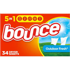 Buy now Bounce Fabric Softener Dryer Sheets, Outdoor Fresh Scent, 34 Count at indiglob india