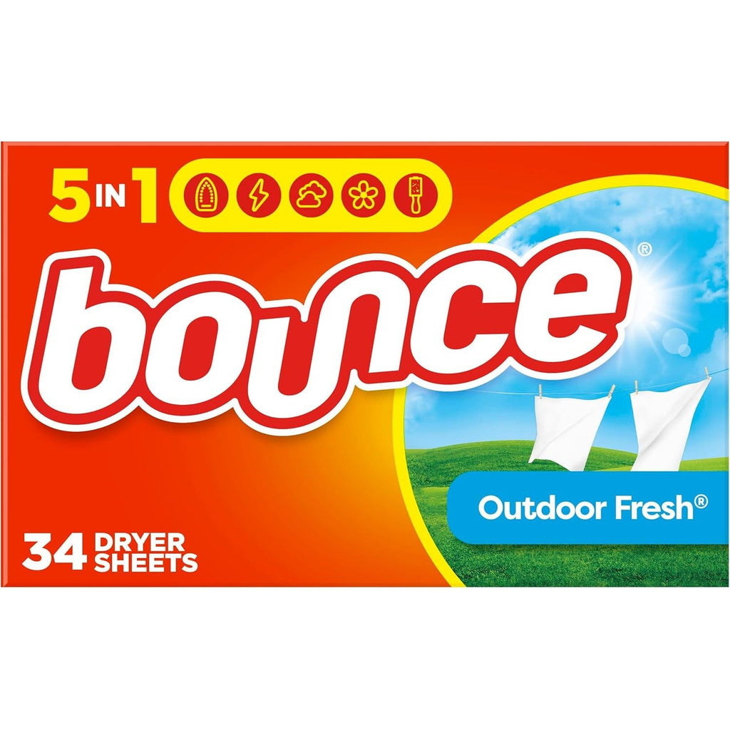Buy now Bounce Fabric Softener Dryer Sheets, Outdoor Fresh Scent, 34 Count 1 Count (Pack of 34) at indiglob india
