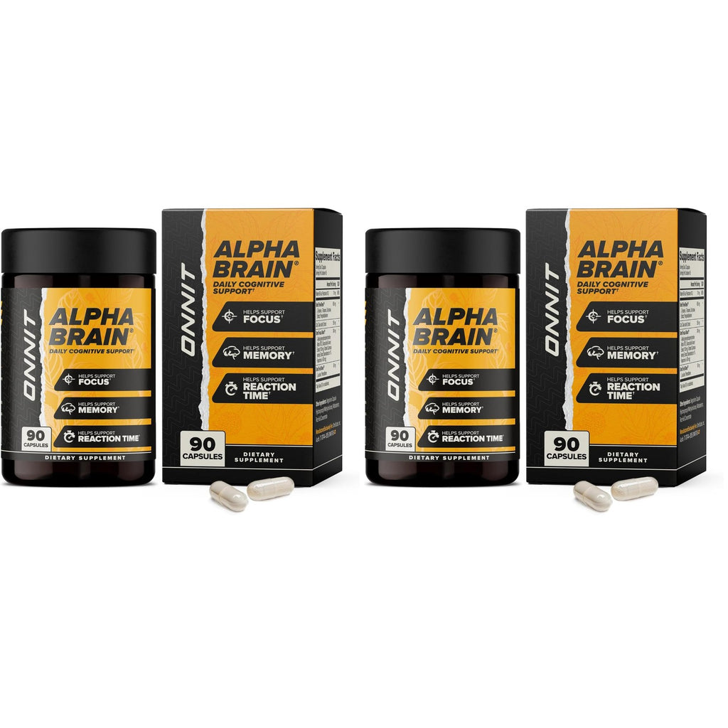 ONNIT Alpha Brain Nootropic Brain Supplement for Focus & Memory, 90 Count | IGEN Non-GMO Tested; L-Theanine, Alpha GPC & Vitamin B6; brain supplement for memory, focus & mental clarity, men & women