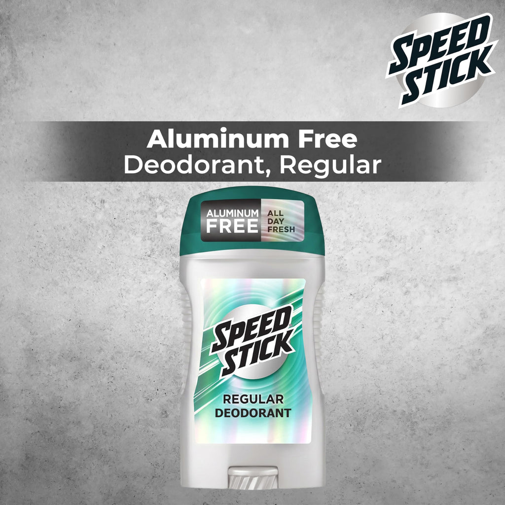 Speed Stick Aluminum Free Men's Deodorant, Regular, 3 oz (4 Pack) | 24-HR Sweat and Odor Protection, Underarm Antiperspirant for Men, Male Grooming, Everyday Use, Active Lifestyles