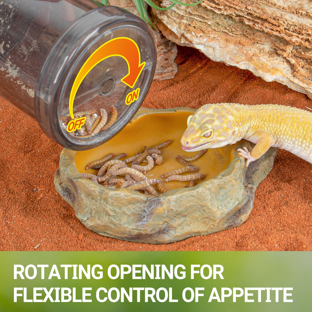 REPTI ZOO Reptile Cricket Calcium Powder Mixer, Cricket Keeper Shaker for Bearded Dragon Gecko Snake Lizards, Dispenser Feeder for Chameleon Reptile & Amphibians