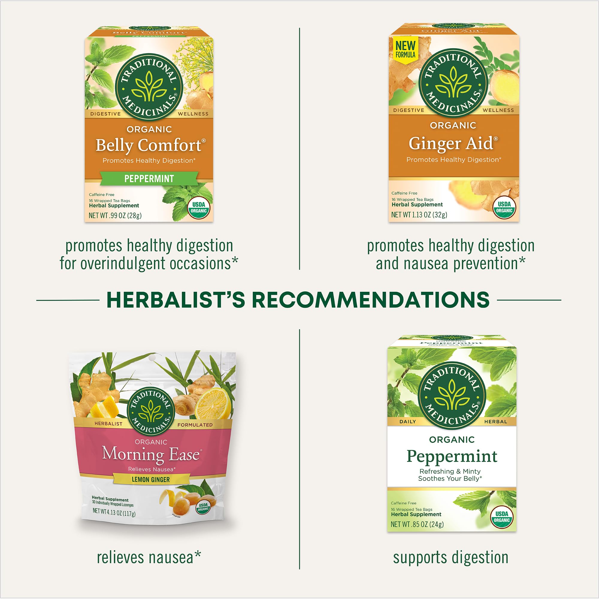 Traditional Medicinals Organic, Belly Comfort Lozenges, Lemon Ginger - Supports Nausea Relief and Occasional Indigestion - Non-GMO, Stimulant-Free - 30 Individually Wrapped Lozenges