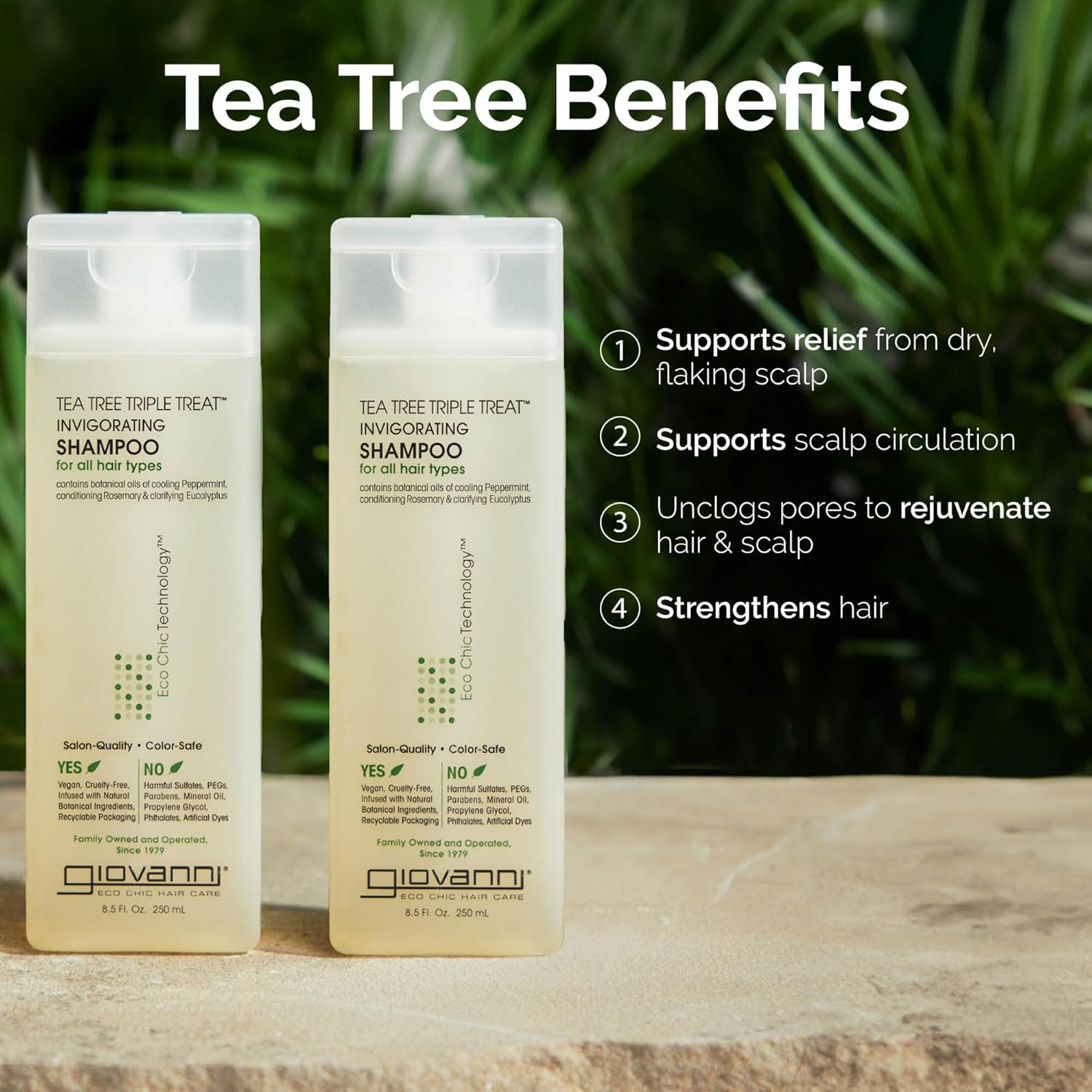 Buy now GIOVANNI Tea Tree Triple Treat Invigorating Shampoo - Cooling Peppermint, Eucalyptus & Rosemary, Helps Strengthen & Rejuvenate Hair & Scalp, Salon Quality, Paraben Free - 8.5 oz (1 Pack) at indiglob india
