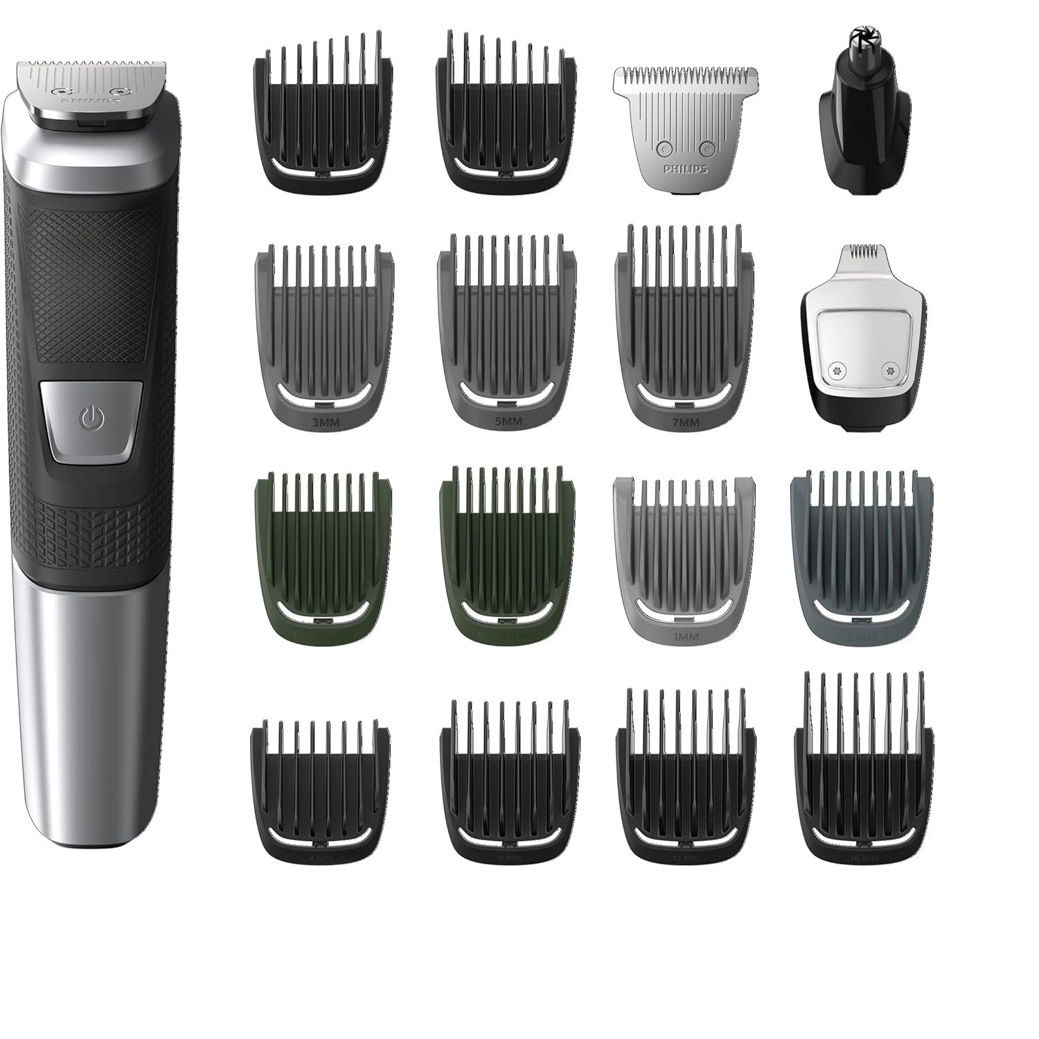 Buy now Philips Norelco Multigroom 5000 Series, All-in-One Trimmer and Hair Clipper, 18-Piece Men's Grooming Kit for Beard, Face, Hair, Body and Intimate Areas, No Blade Oil Needed, Model MG5910/49 Black MG5750 49 - 18 Pieces + No Blade Oil at indiglob india