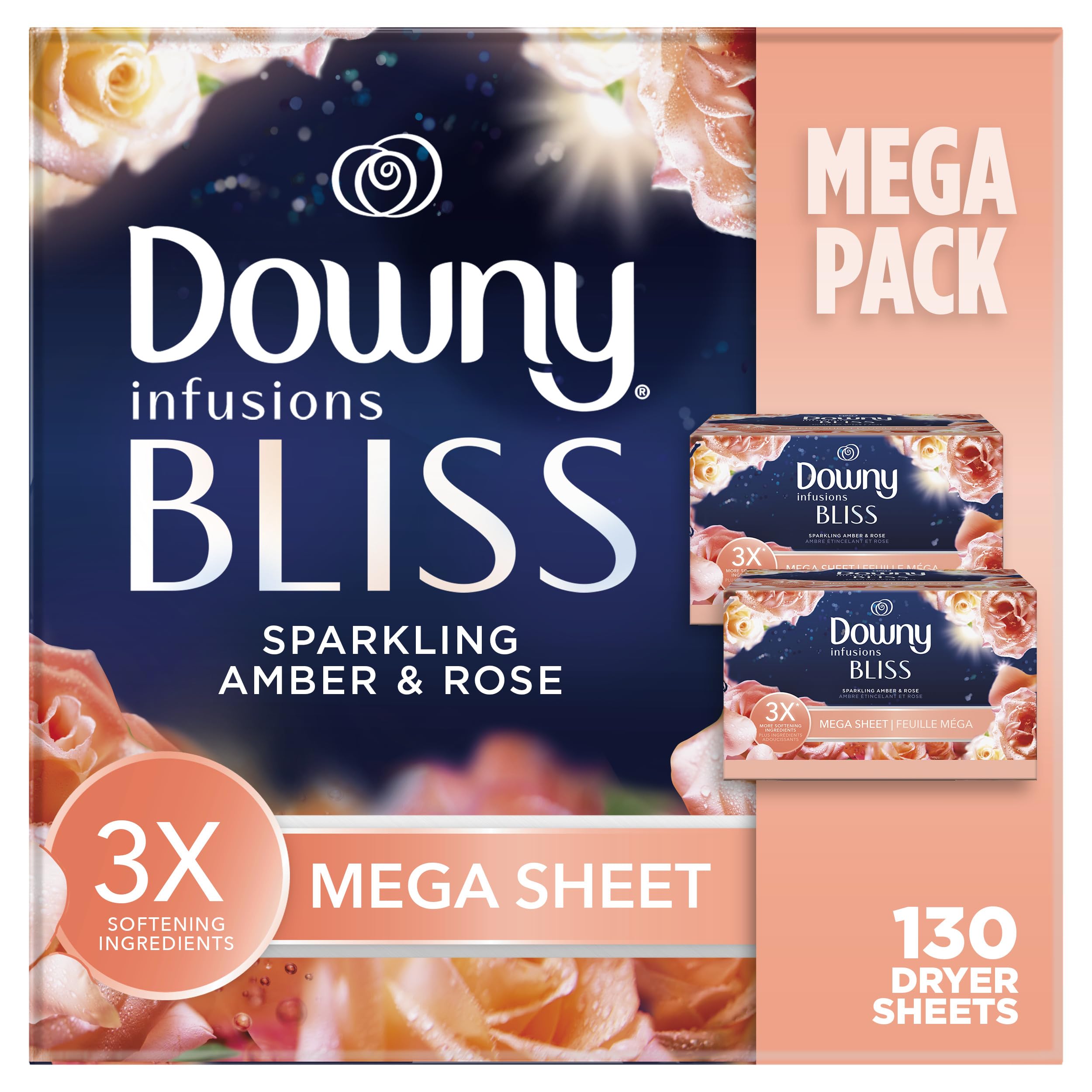 Buy now Downy Infusions Dryer Sheets Laundry Fabric Softener, Calm Scent, Lavender & Vanilla Bean, 200 Count at indiglob india