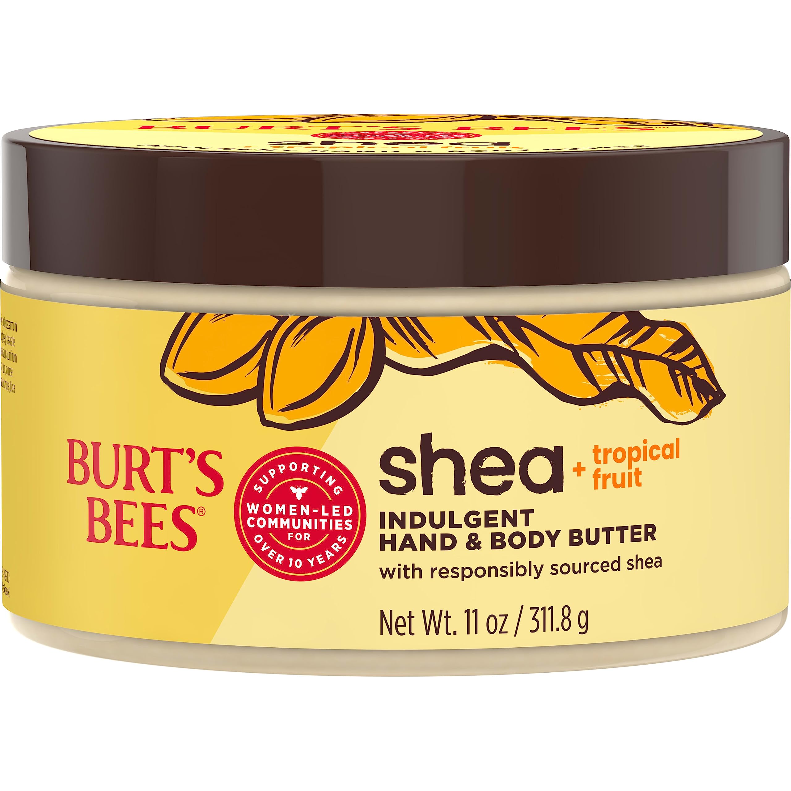 Buy now Burt's Bees Shea + Tropical Fruit Indulgent Hand and Body Butter, Non-Greasy, Antioxidant Rich for Glowing Skin, Non-Irritating, Natural Origin Skin Care, 11 oz. at indiglob india