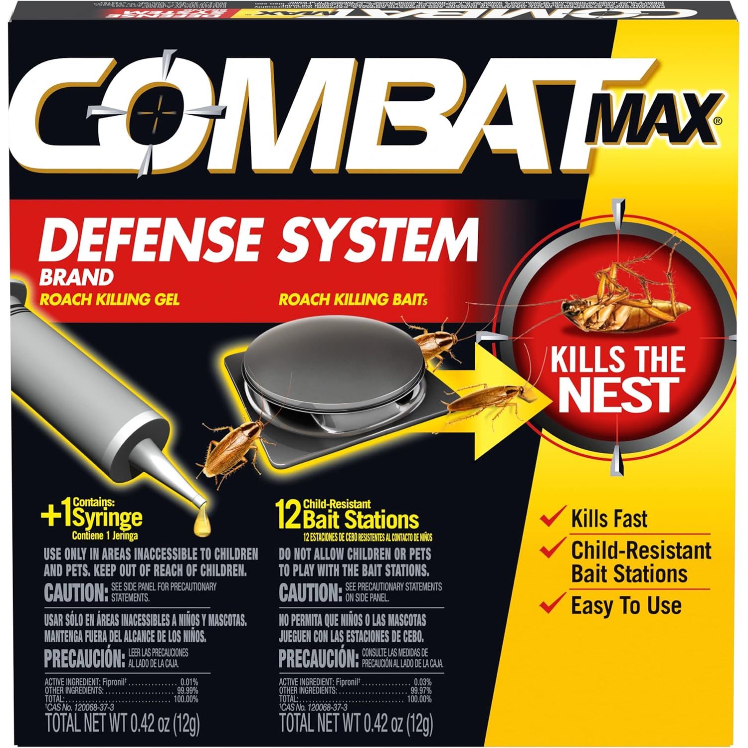 Buy now Combat Max Defense System Brand, Small Roach Killing Bait and Gel, 12 Count at indiglob india