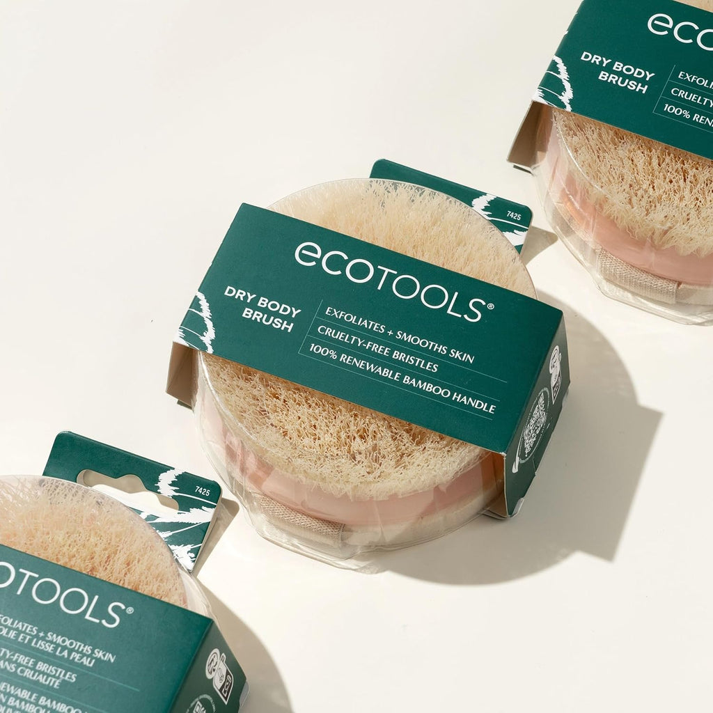 Buy now EcoTools Dry Body Brush, Cruelty-Free Bristles Exfoliate & Smooth Skin, Dry Brushing Removes Flaky Skin, May Help Improve Circulation & Tone, Eco-Friendly Skincare Tool, Vegan & Cruelty-Free, 1 Count at indiglob india