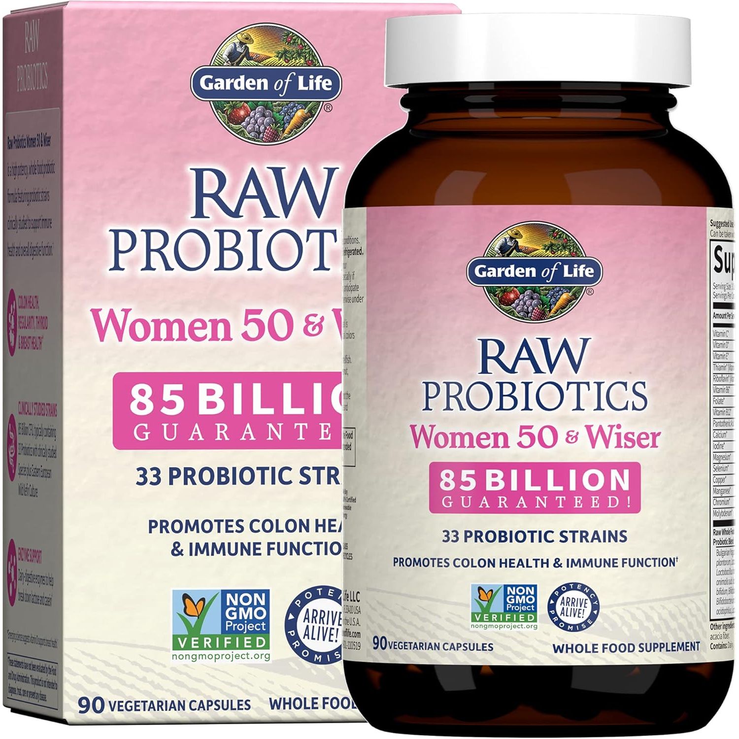 Buy now Garden of Life Raw Probiotics for Women Over 50-50 & Wiser Women's Probiotic with Acidophilus, Live Cultures, Probiotic - Created Vitamins, Enzymes, Prebiotics - 90 Vegetarian Capsules at indiglob india