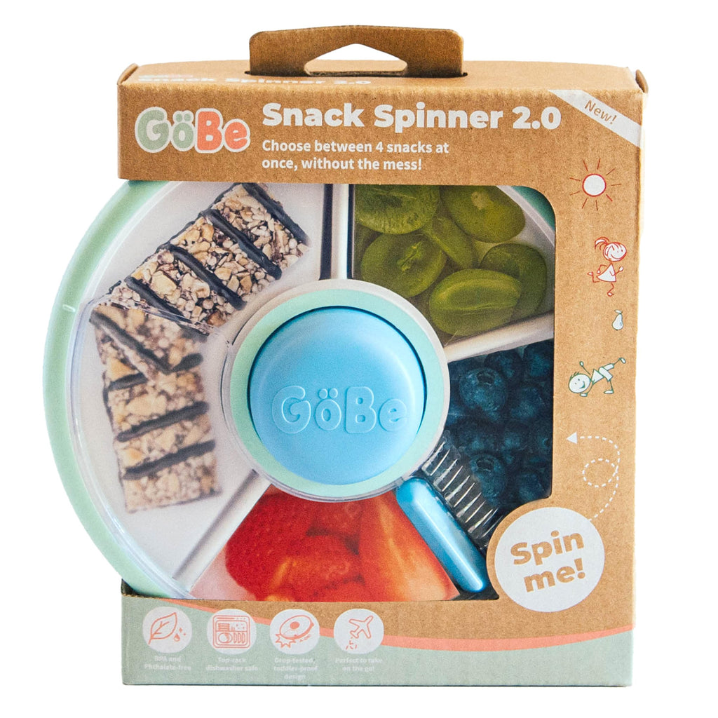 GoBe Kids Small Snack Spinner Slide, 4 Compartment Dispenser and Lid