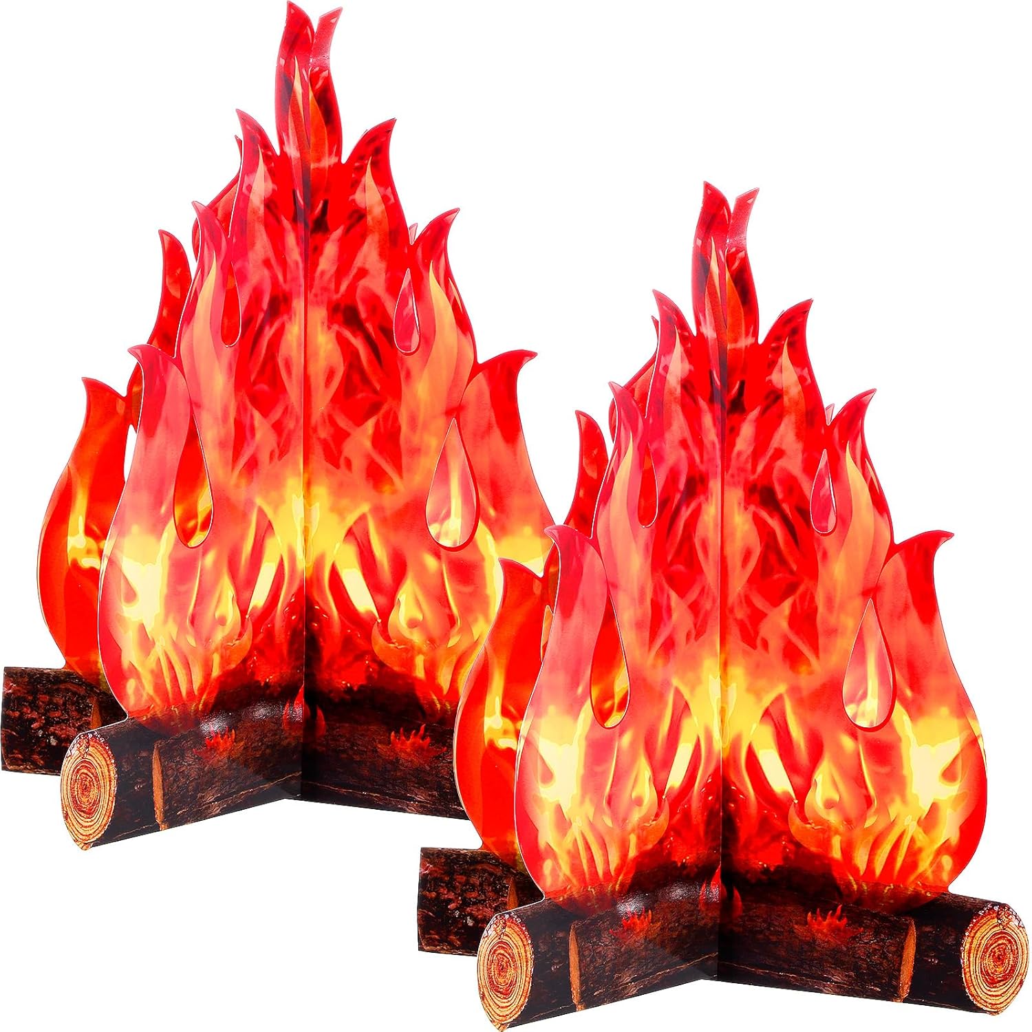 Buy now Boao 2 Set Fake Fire Fake Flame Camping Decoration 3D Cardboard Campfire Centerpiece Artificial Flames Campfire Party Decoration for Camp Bachelorette Christmas Party(12 x 10 Inch,Red Orange) 16 x 13 Inch Red Orange at indiglob india