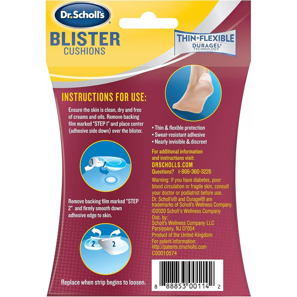 Buy now Dr. Scholl's Blister Cushion with Duragel Technology, 6ct // Heal and Prevent Blisters with Cushioning That is Sweat-Resistant, Thin, Flexible and Nearly Invisible at indiglob india
