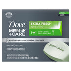 DOVE MEN + CARE 3 in Cleanser for Body, Face, and Shaving 1 Bar 3.75 oz | For dry skin, Helps cleanse and hydrate, With 1/4 moisturizing cream, For face body + shave, Extra Fresh scent