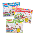 Buy now Melissa & Doug Activity Pad Bundle - Alphabet, Colors & Shapes & Numbers Sticker and Coloing Activity Books for Girls and Boys, Great Travel Toy at indiglob india