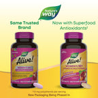 Nature's Way Alive! Women's 50+ Complete Multivitamins, Supports Healthy Heart, Brain, Bones*, Superfood Antioxidants, B-Vitamins, Gluten Free, 130 Tablets (Packaging May Vary),(Pack of 2)