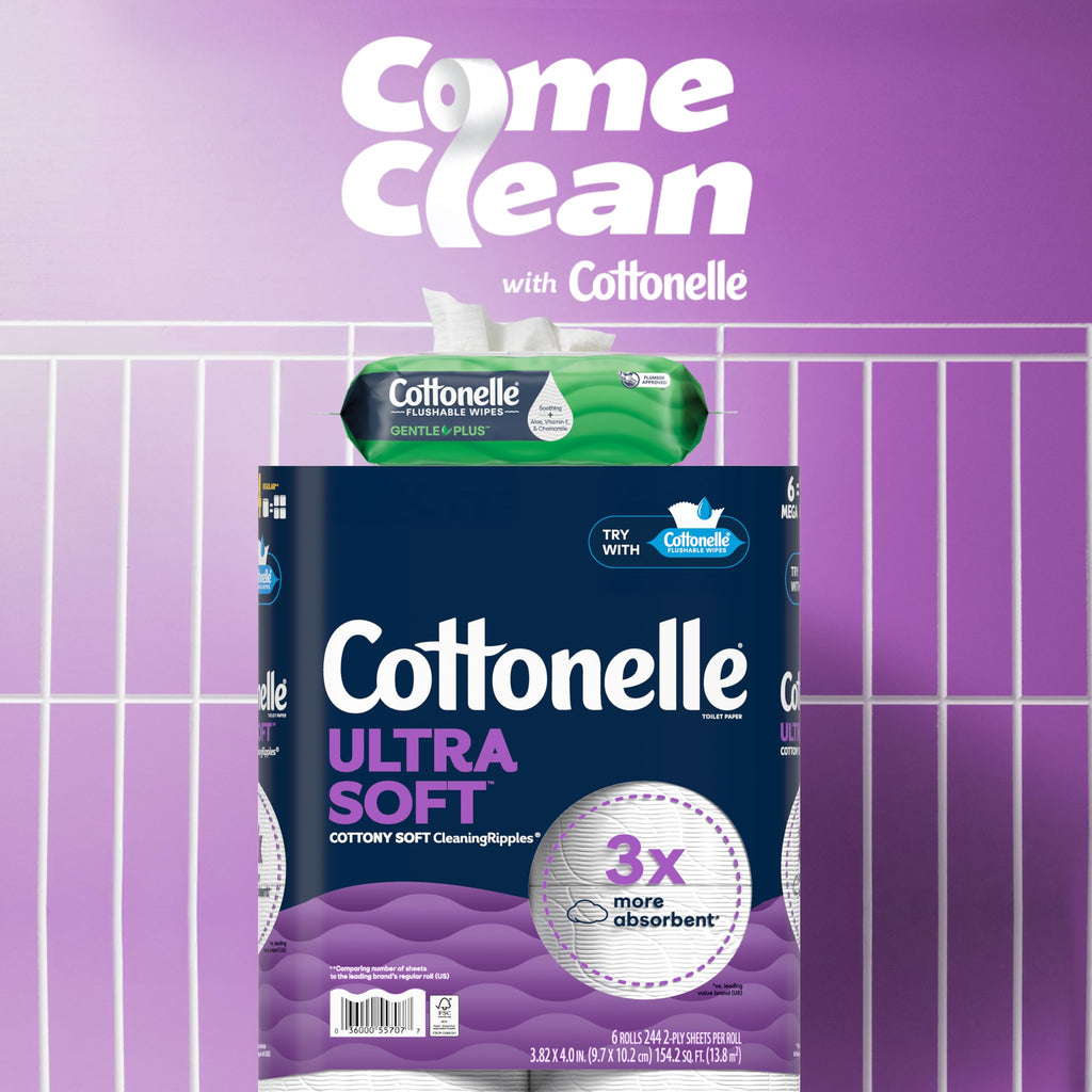 Cottonelle GentlePlus Flushable Wipes, 16 Packs, 42 Wipes per Pack