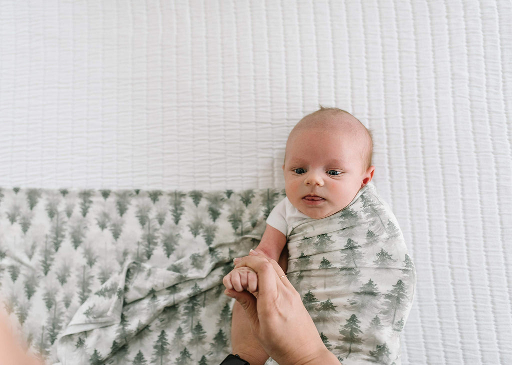 Buy now Copper Pearl Large Premium Knit Baby Swaddle Receiving Blanket Evergreen at indiglob india