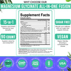 Adndale Magnesium Glycinate 400 mg Gummies with Ashwagandha, Magnesium Malate & Taurate, Tart Cherry, Magnolia Bark, Lemon Balm, Passionflower, Chamomile, L-Theanine, Zinc, Vitamin K2 & D3. 180CT