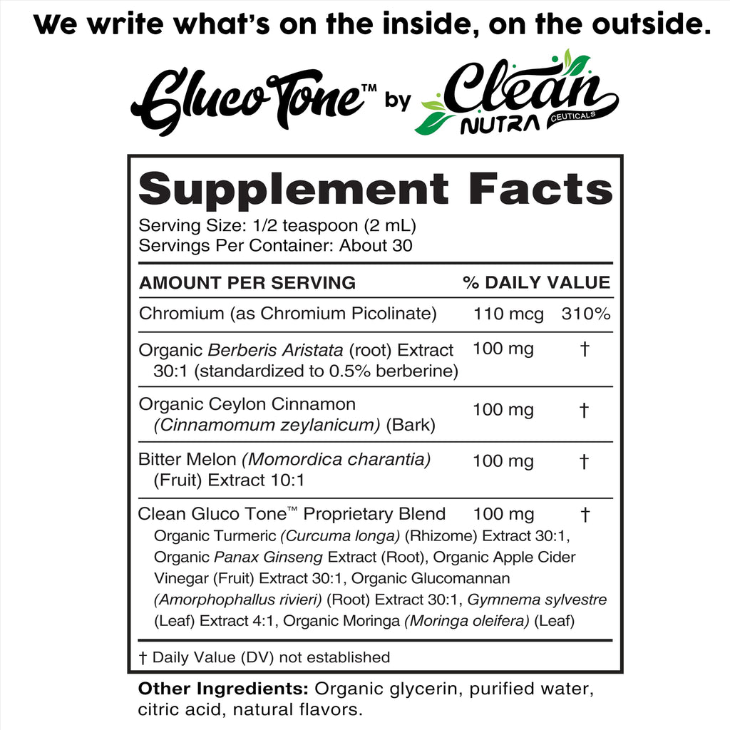 Clean Nutra Berberine with Ceylon Cinnamon Supplement Liquid Drops + Bitter Melon Extract, Glucomannan, Gymnema, Chromium, Turmeric, Organic Panax Ginseng, Moringa