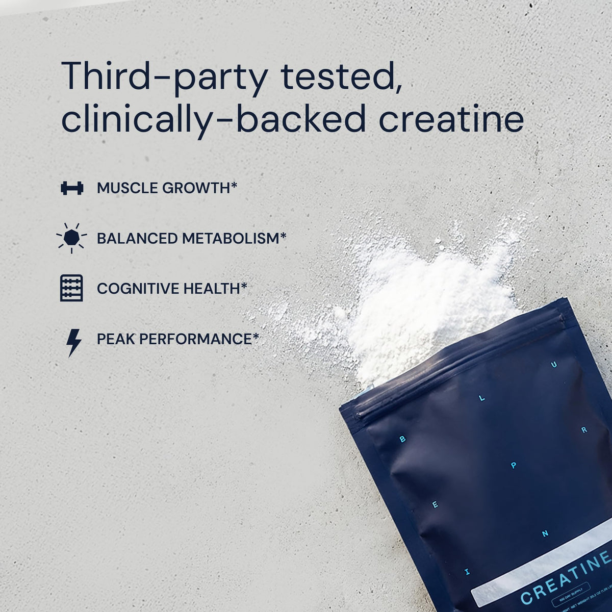 Blueprint Bryan Johnson Creatine Monohydrate Powder – Amino Acid Powder - Supplement Supports Muscle Recovery, Strength & Focus – Unflavored Creatine for Women & Men – 5g Dose – 100 Servings