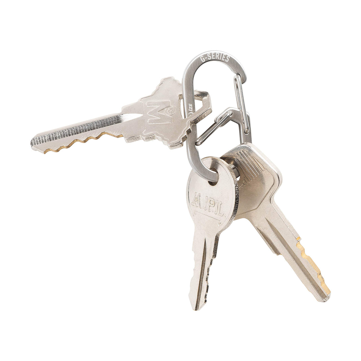 Nite IZE GS1-11-2R6 G-Series Dual Chamber Carabiner, Size #1,Stainless Steel, 2 Count (Pack of 1)