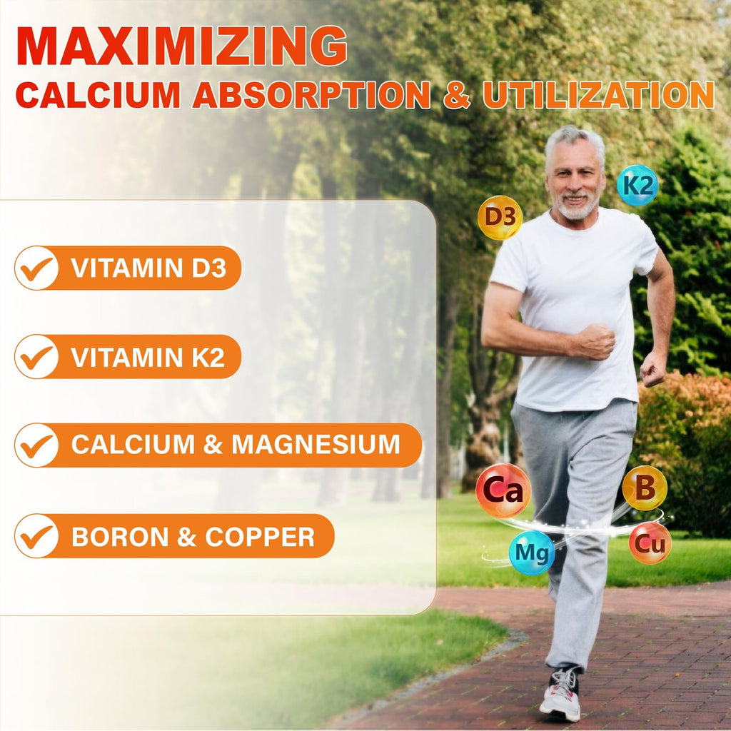 Calcium 1200 mg with Vitamin D3 for Adults - Calcium Citrate Gummies | with Vitamin D3, K2, Magnesium, Zinc, Boron, Copper and Ashwagandha - Extra Absorption Calcium Supplement for Women Men
