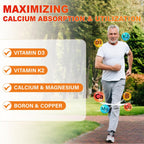 Calcium 1200 mg with Vitamin D3 for Adults - Calcium Citrate Gummies | with Vitamin D3, K2, Magnesium, Zinc, Boron, Copper and Ashwagandha - Extra Absorption Calcium Supplement for Women Men