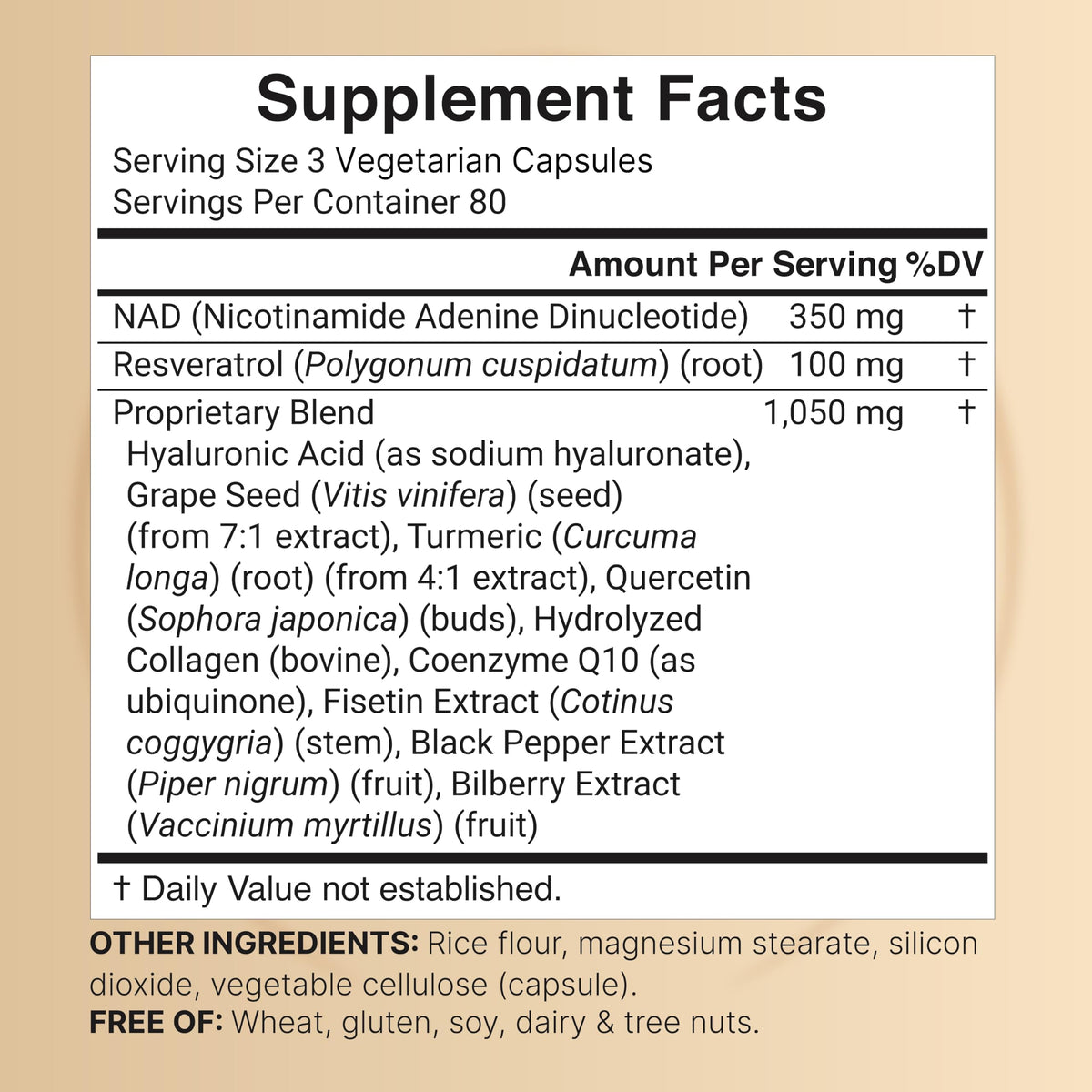 NatureBell NAD+ 11-in-1 Complex 1,500 mg** Per Serving, 240 Veggie Capsules | NMN Supplement Alternative | NAD with Resveratrol, CoQ10, Hyaluronic Acid, Fisetin, & More – Non-GMO