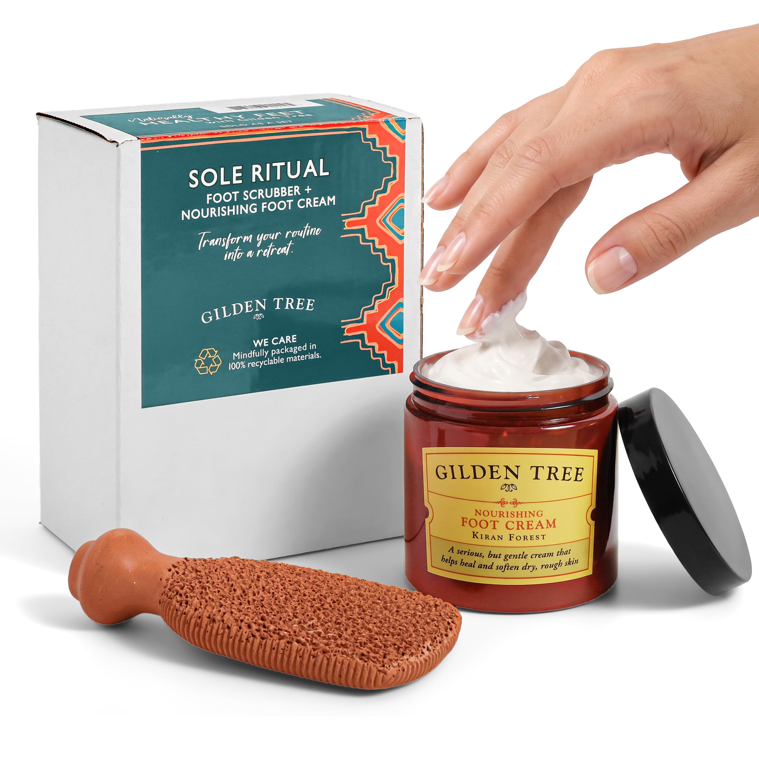 Pumice Stone for Feet + Foot Cream Kit - Pedicure Tools for Dry Cracked Heel Treatment + Moisturizer