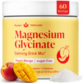 Magnesium Glycinate Powder + L Theanine, 60 Servings, 300mg, Peach Mango | Support Restful Sleep & Relaxation, Sugar-Free High Absorption Magnesium Powder, Calming Drink Mix, Chelated Magnesium Powder
