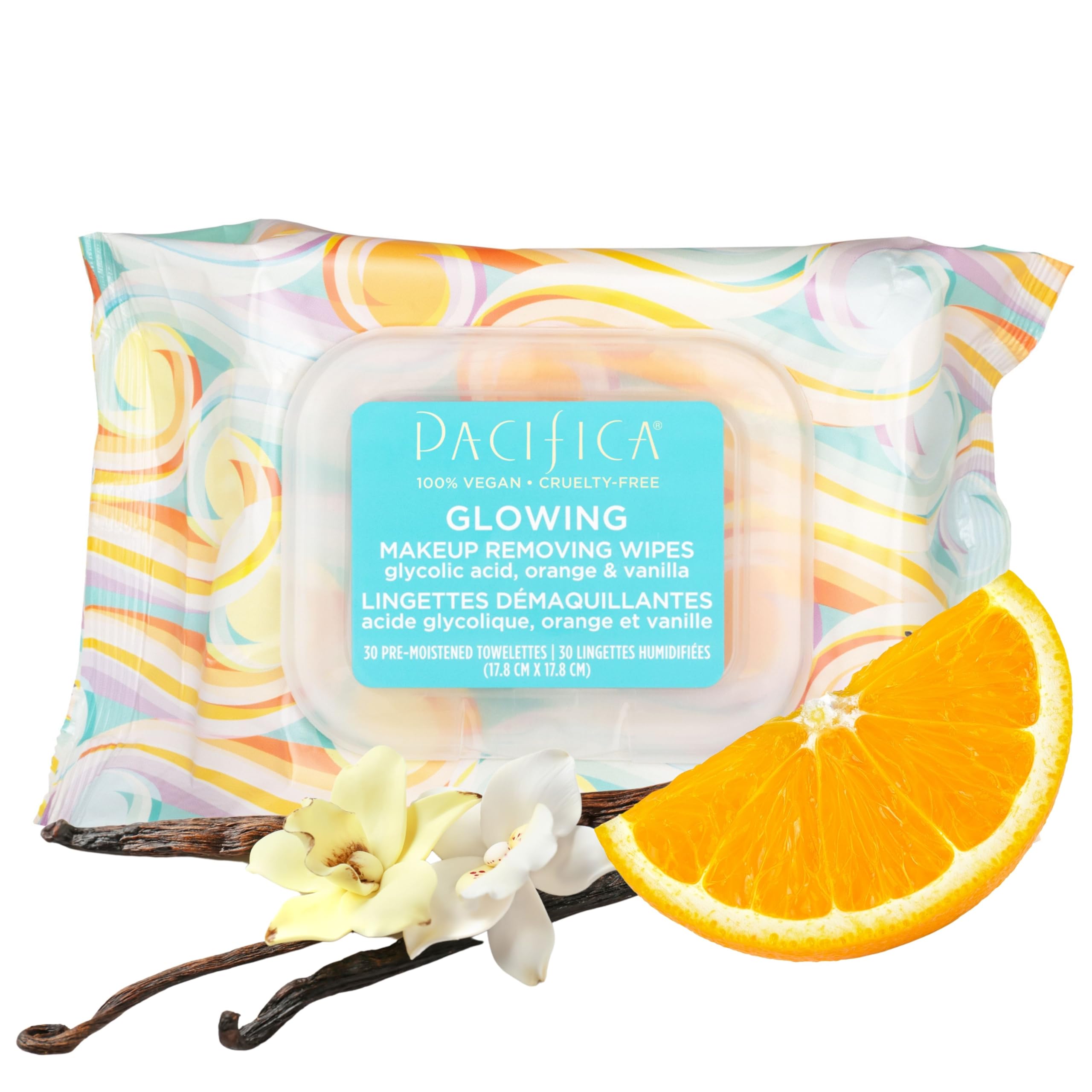 Buy now Pacifica Glowing Makeup Remover Wipes – With Glycolic Acid for AHA Exfoliating and Facial Cleansing – No Rinse Face Cleaning Towelettes – Dermatologist Tested, Vegan & Cruelty-Free – 30 Pack at indiglob india