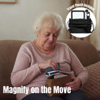 Buy now MAGNIPROS Rechargeable 4X Magnifying Glass with Light for Reading, Large Foldable LED Page Magnifier, Dimmable Handheld Rectangle Magnifier for Seniors, Small Print, Low Vision Books at indiglob india