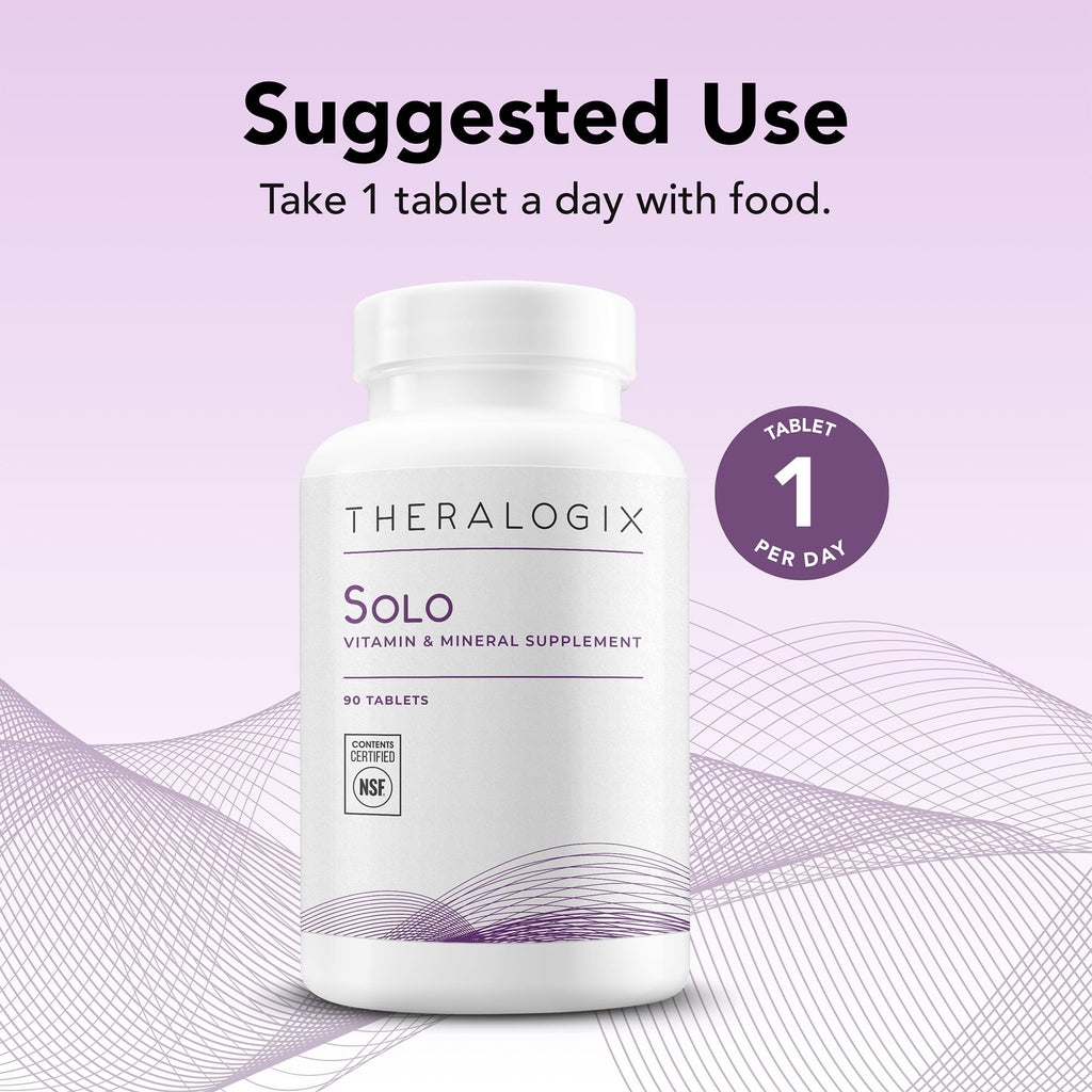 Theralogix Solo Multivitamin Without Iron – Daily Wellness, NSF Certified