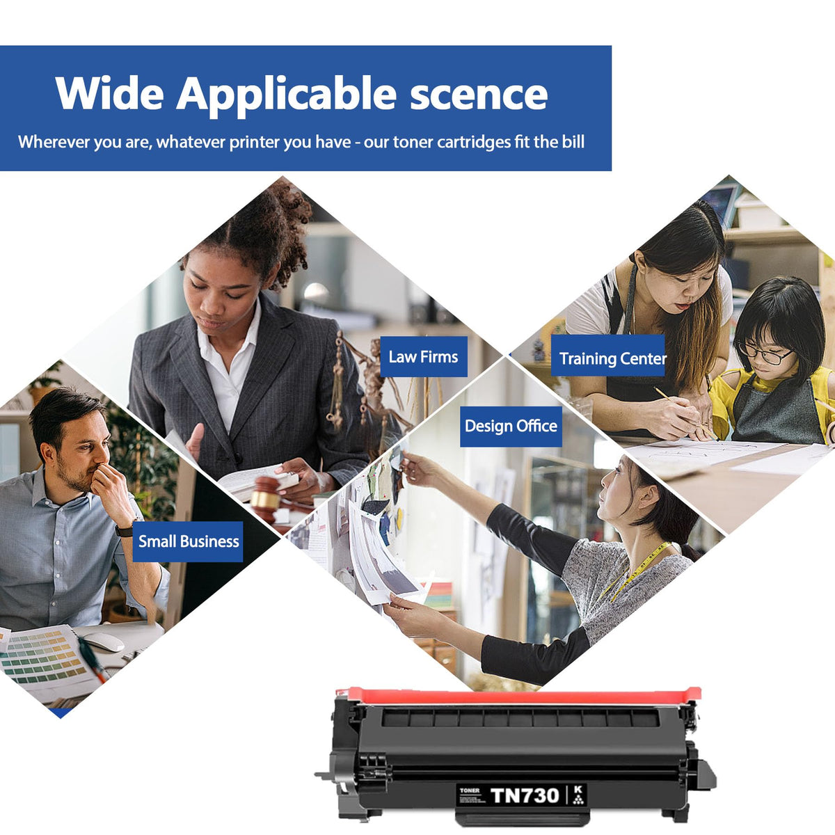 TN730 TN-730 Black Toner Cartridges 2 Pack Compatible TN730 Toner