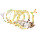Potaroma Spiral Tunnel Cat Toy, Self Play Collapsible Spring Kitten Tunnel