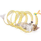 Potaroma Spiral Tunnel Cat Toy, Self Play Collapsible Spring Kitten Tunnel