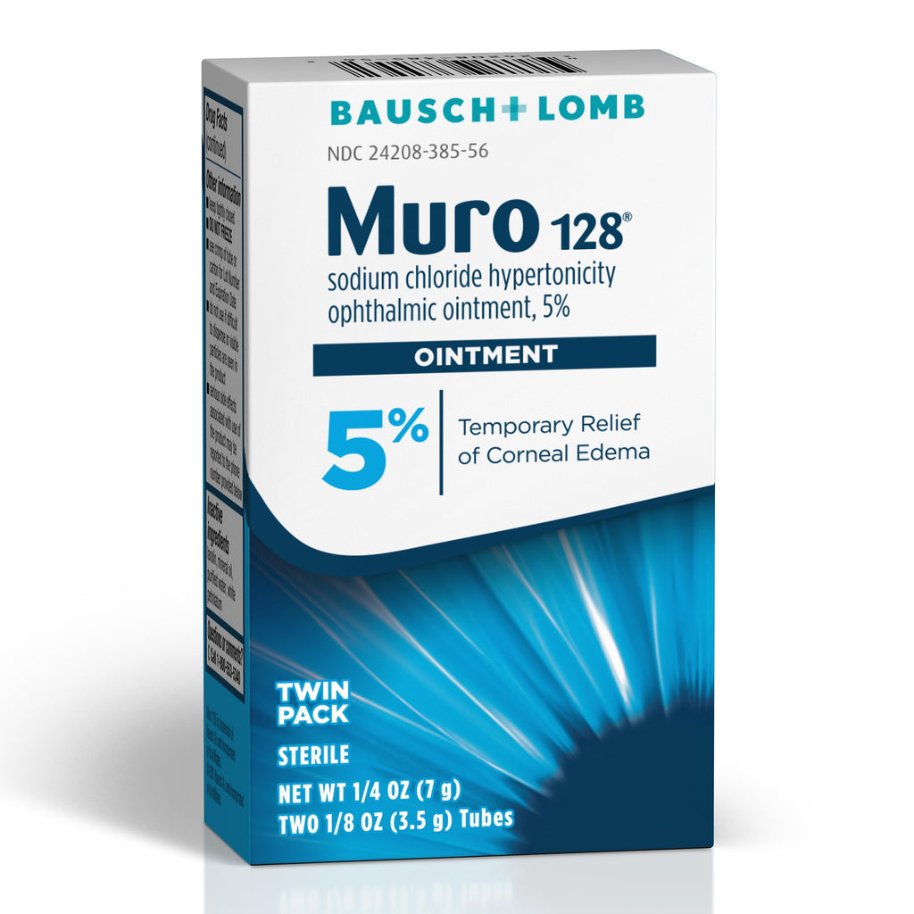 Muro 128 Corneal Edema Eye Ointment 5% Sodium Chloride, 0.25 oz 2-Pack
