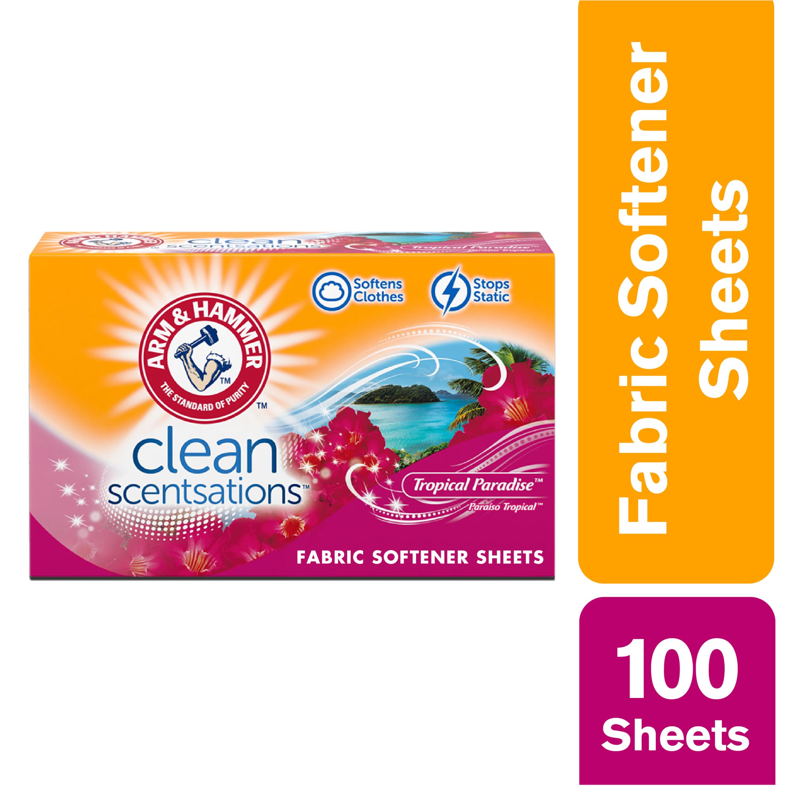 Buy now ARM & HAMMER Fabric Softener Sheets, Tropical Paradise, 100 ct at indiglob india