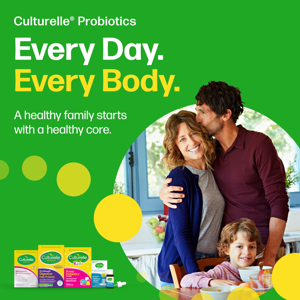 Culturelle Health & Wellness Daily Probiotic Supplement Men & Women, 30 Ct | 15 Billion CFUs, Lactobacillus rhamnosus GG Strain, Occasional Gas & Bloating Relief*, No Refrigeration, Vegan Capsule