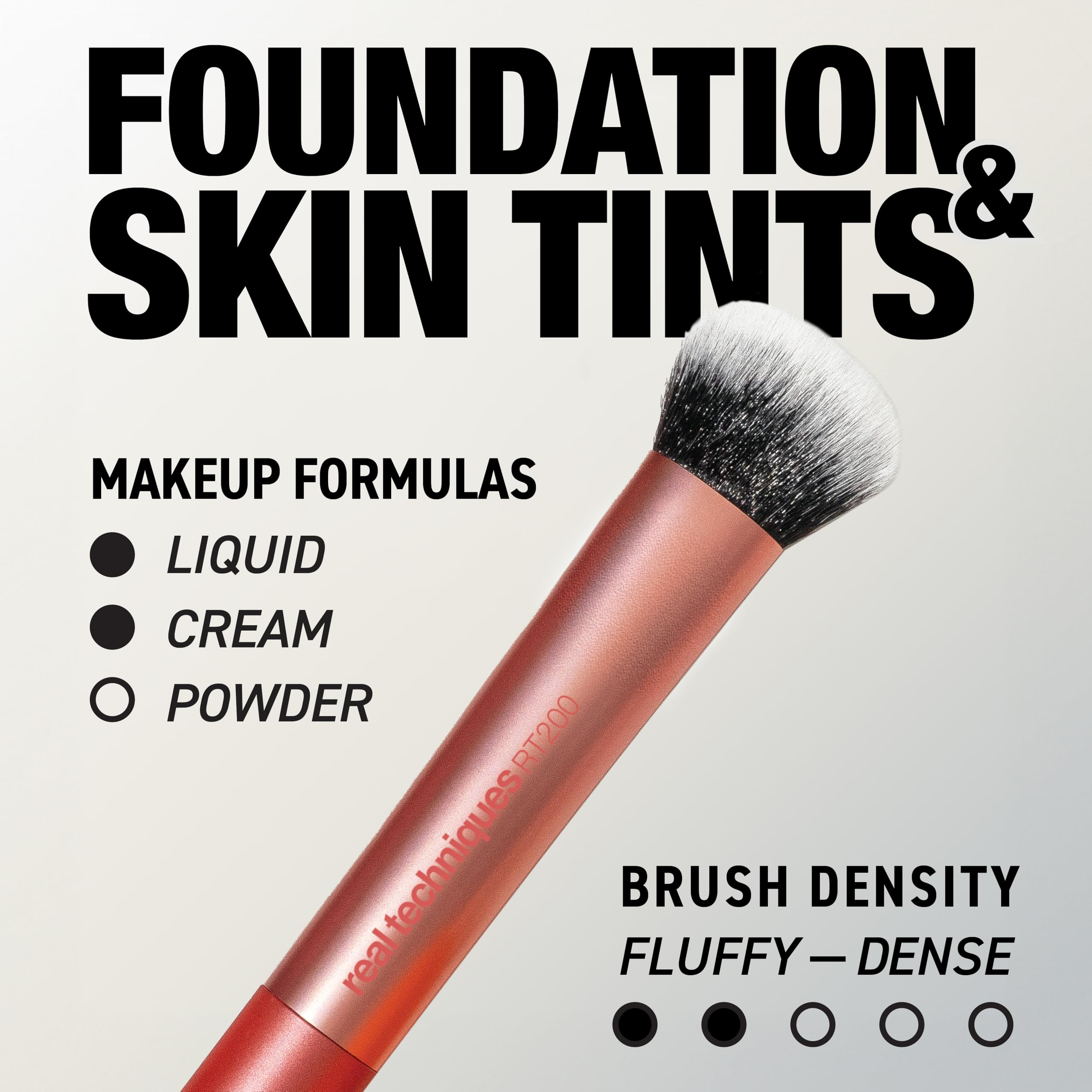 Real Techniques Expert Face Brush for Foundation, Dense Face Makeup Brush | Smooth, dense foundation brush for liquid and cream foundation, soft bristles, safe for sensitive skin, cruelty-free
