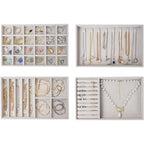 Buy now ProCase Stackable Jewelry Organizer Trays for Drawers, Jewelry Drawer Inserts Container Display Case Storage for Earring Necklace Rings Bracelet with Removable Dividers -Grey, 4 Layers at indiglob india