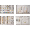 Buy now ProCase Stackable Jewelry Organizer Trays for Drawers, Jewelry Drawer Inserts Container Display Case Storage for Earring Necklace Rings Bracelet with Removable Dividers -Grey, 4 Layers 4 Layers Grey at indiglob india