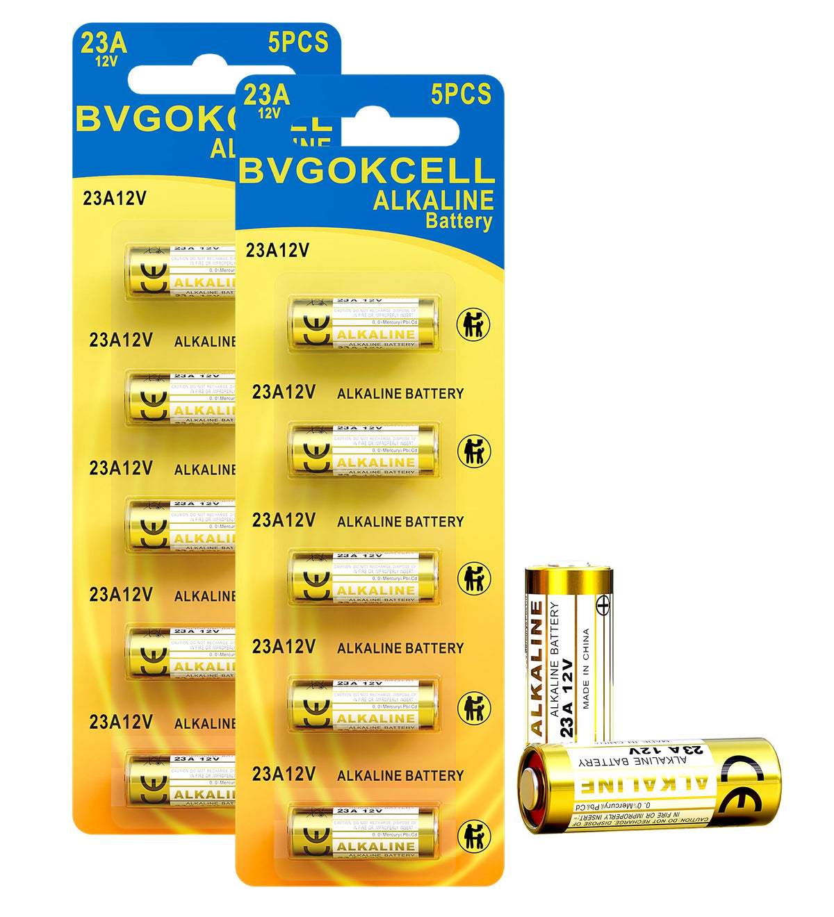 A23 23A 12 Volt Battery (10-Pack), MN21/23 12V Alkaline Battery
