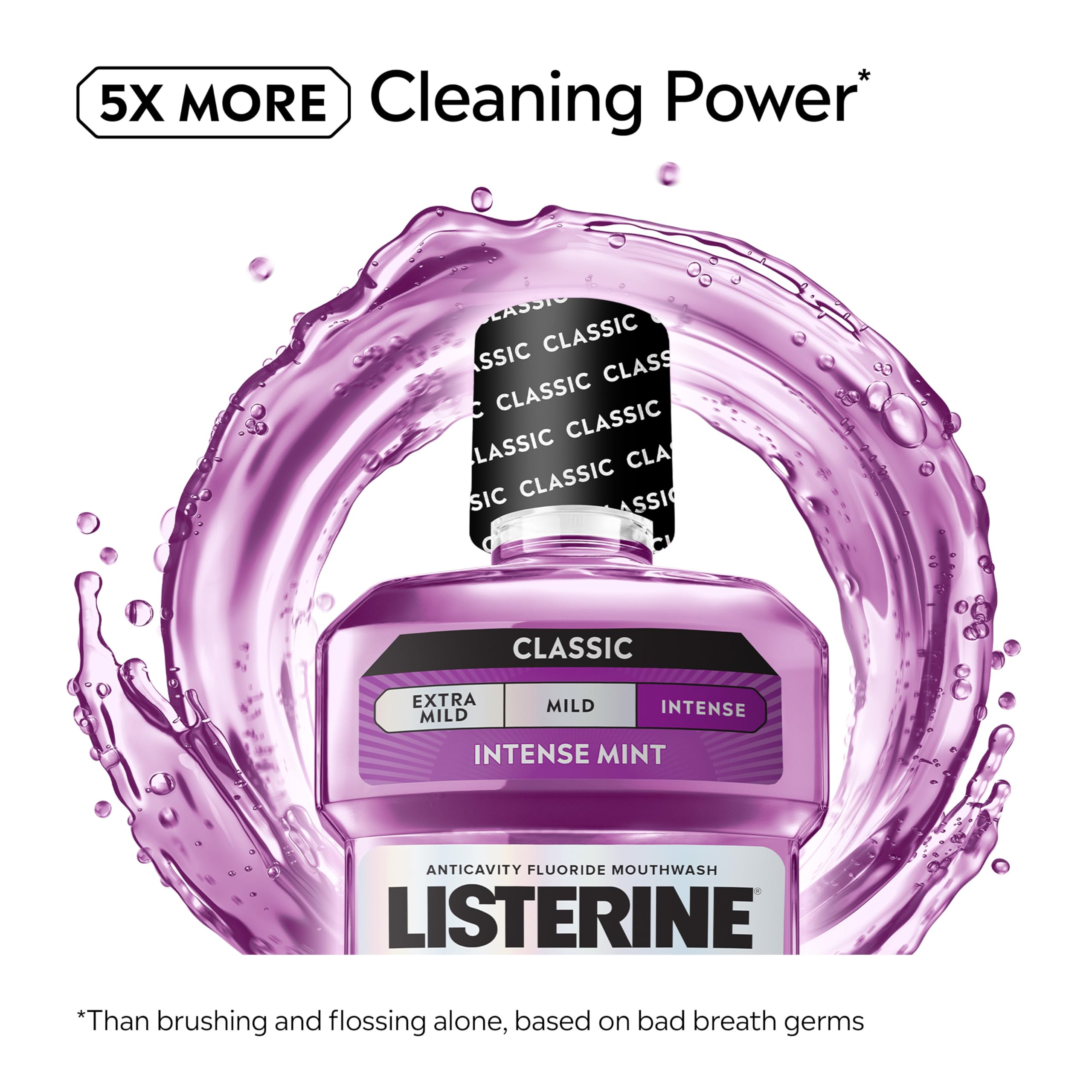 Buy now Listerine Total Care Intense Anticavity Fluoride Mouthwash, 6 Benefits in 1 Oral Rinse Helps Kill 99% of Bad Breath Germs, Prevents Cavities, Provides 360 Clean*, ADA-Accepted, Intense Mint, 1 L at indiglob india